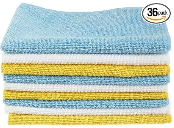 Amazon Basics Microfiber Cleaning Cloth, Non-Abrasive, Reusable and Washable