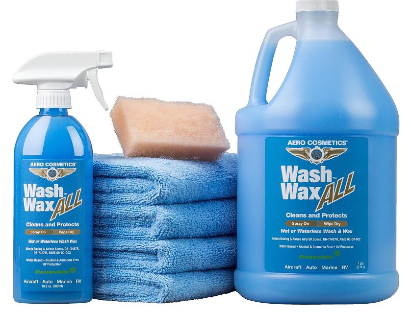 Wet or Waterless Car Wash Wax Kit 144 oz with Bug Remover Aircraft Quality for your Car, RV, Boat, Motorcycle